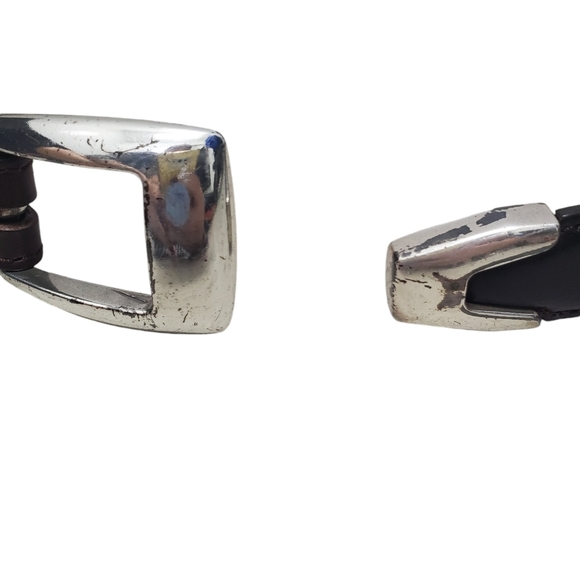 Brighton Onyx Braided Brown Belt Silver Buckle Western Hunting - Picture 9 of 14